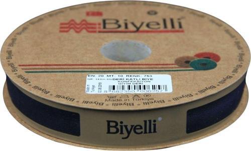 Biye Deri Katlı 753 Lacivert 2 cm 25 Metre %100 Polyester