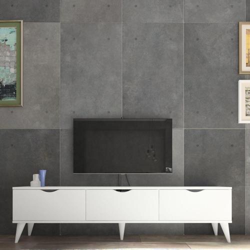 Sebu 180 Ayaklı Tv Sehpası Tv Ünitesi Beyaz