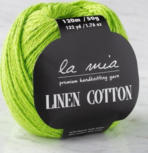 La Mia Linen Cotton Açık Yeşil El Örgü İpi - L186 - 33866