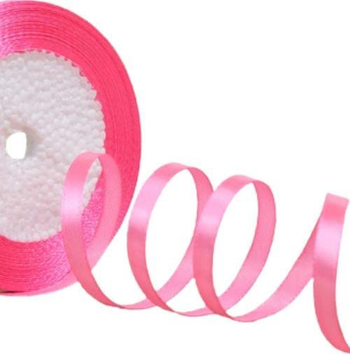 Saten Kurdele 6 mm Şeker Pembe 10 Metre