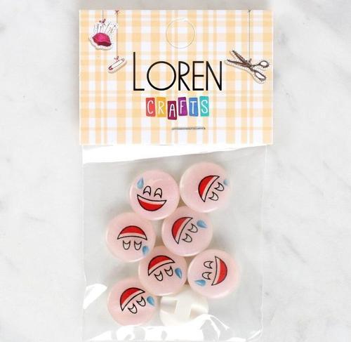  Crafts 8'li Gülen Yüz Düğme - 1017