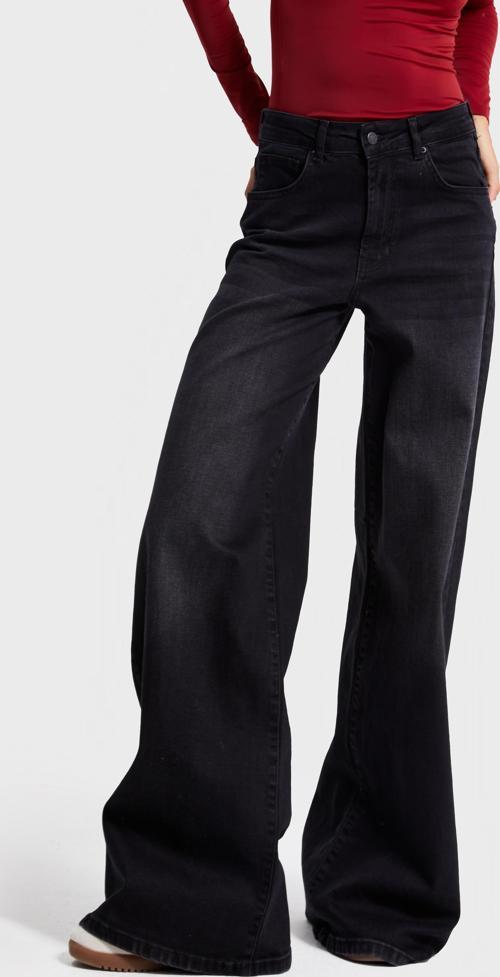 Kadın Füme Renk 2w5-1 Palazzo Fit Likralı Esnek Kumaş İç Boy 83cm Denim Jean