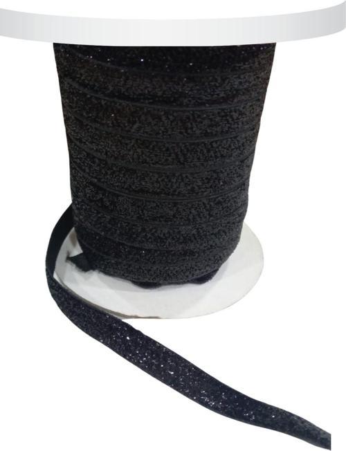 Kadife Kurdele Simli 1 cm Siyah 2 Metre