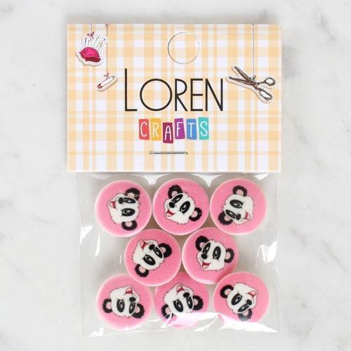  Crafts 8'li Panda Düğme - 1051