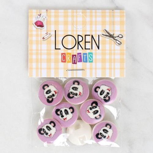  Crafts 8'li Panda Düğme - 1055