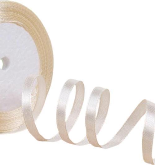 Saten Kurdele 1 cm 10 Metre Bej