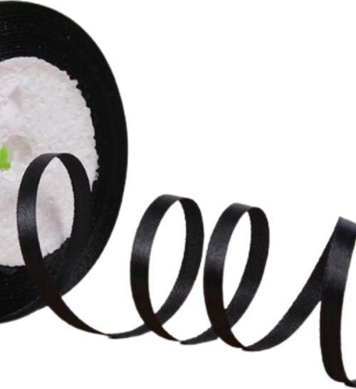 Saten Kurdele 2 cm 10 Metre Siyah