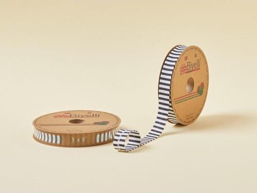 Biye Kalın Çizgili Katlı F11 Siyah 2 cm 25 Metre %65 Koton %35 Polyester