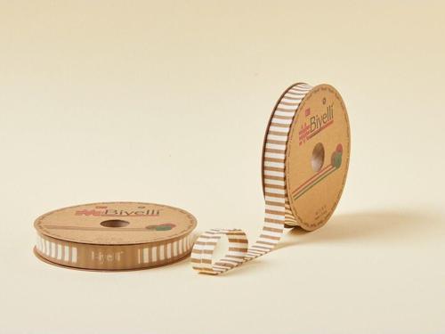 Biye Kalın Çizgili Katlı F13 Bej 2 cm 25 Metre %65 Koton %35 Polyester