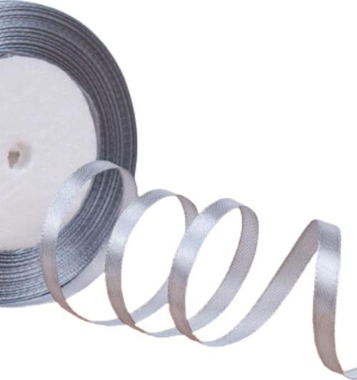 Saten Kurdele 3 cm 10 Metre Gri