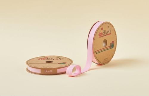 Biye Koton Katlı D08 Pembe 2 cm 25 Metre %65 Koton %35 Polyester