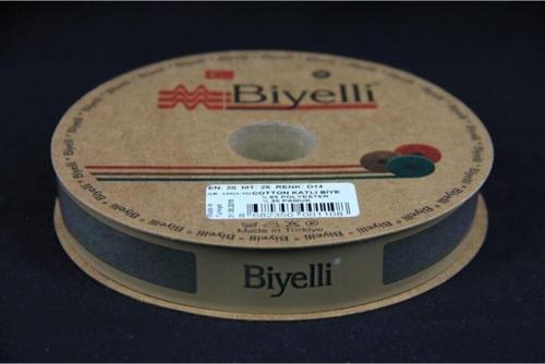 Biye Koton Katlı D14 Asker Yeşili 2 cm 25 Metre %65 Koton %35 Polyester
