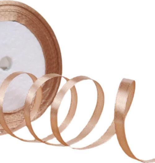 Saten Kurdele 3 cm 10 Metre Sütlü Kahve