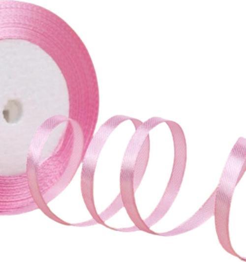 Saten Kurdele 3 cm 10 Metre Toz Pembe
