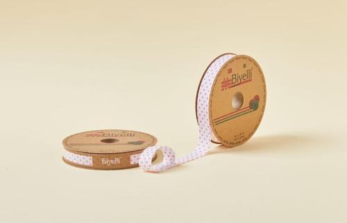 Biye Puanlı Katlı B02 Pembe 2 cm 25 Metre %65 Koton %35 Polyester