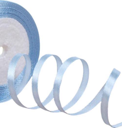 Saten Kurdele 6 mm Bebe Mavisi 1 Metre