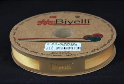 Biye Saten Katlı 034 Sarı 2 cm 25 Metre %100 Polyester