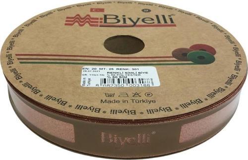 Biye Simli Katlı 301 2 cm 25 Metre %50 Simli % 50 Polyester
