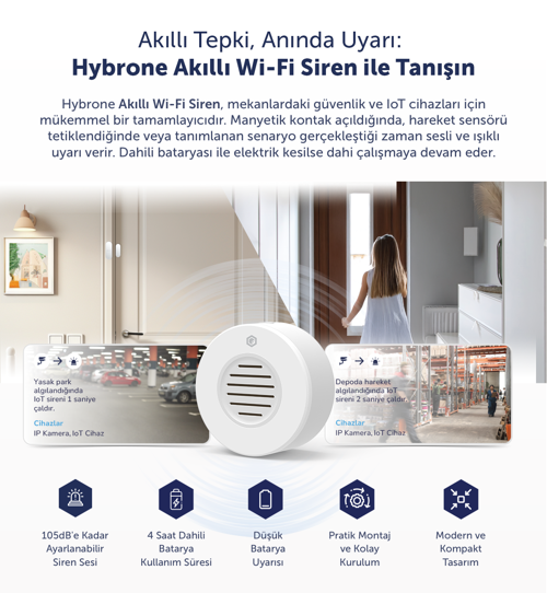 HY-SW1181-IS Hybrone Akıllı İç Ortam Siren