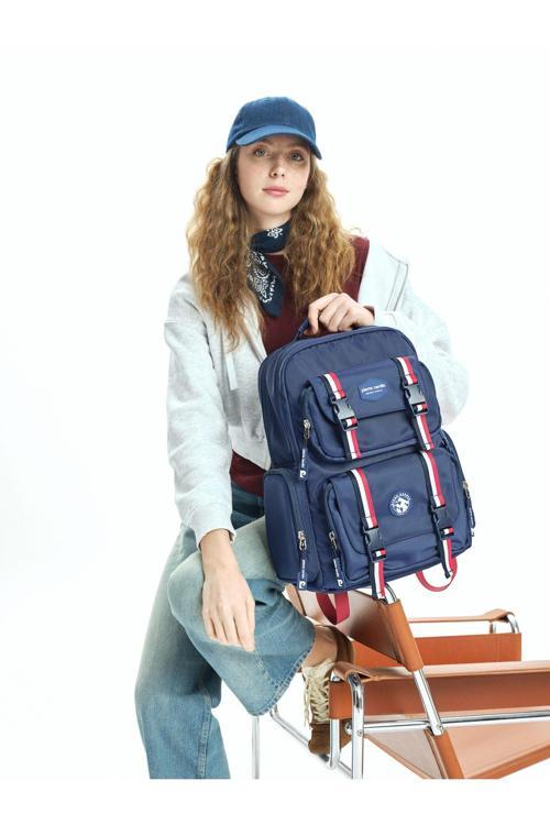 07pc1004 Unisex Çok Gözlü Okul ve Günlük Sırt Çantası Lacivert