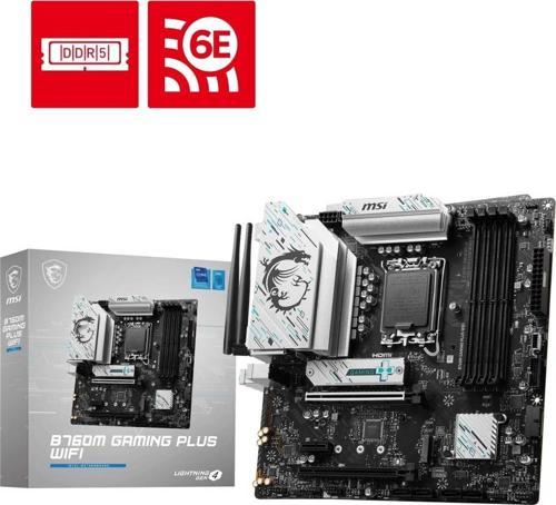 Mb B760m Gamıng Plus Wıfı Ddr5 6800(oc)mhz Hdmı Dp Atx 1700p