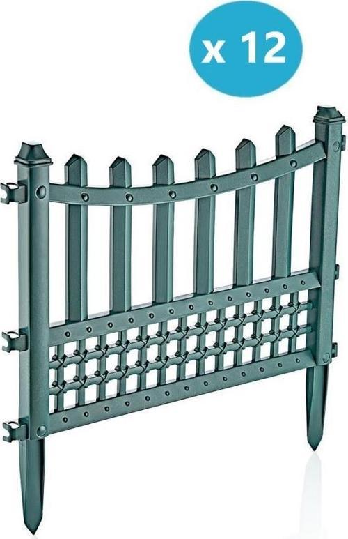 SY-5998 Elite Plastik Dekoratif Bahçe Çiti 12'li Set 60x55 cm Yeşil