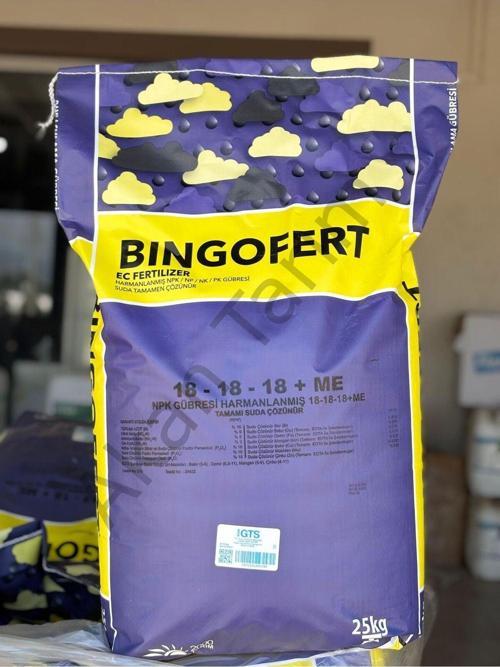 Bingofert 18-18-18 + Me Klorsuz Dengeli Npk Damlama Gübresi – 25 Kg