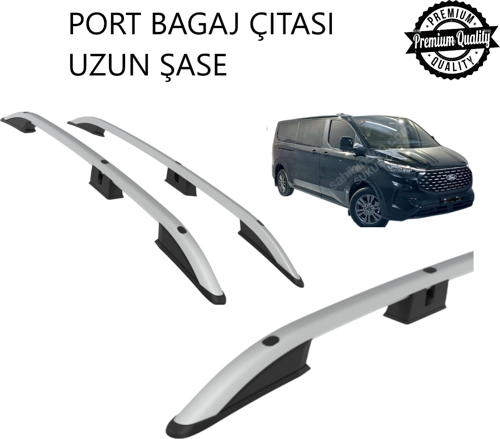 E - TRANSİT CUSTOM ELEKTİRİKLİ UZUN ŞASE 2025 2026 2027 PORTBAGAJ TAVAN ÇITASI GRİ