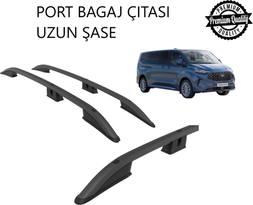 TOURNEO CUSTOM UZUN ŞASE 2025 2026 2027 PORTBAGAJ TAVAN ÇITASI SİYAH