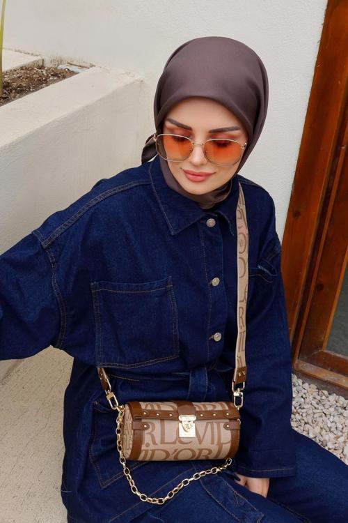 930278 Silindir Şekilli Kadın Omuz Çantası Taba
