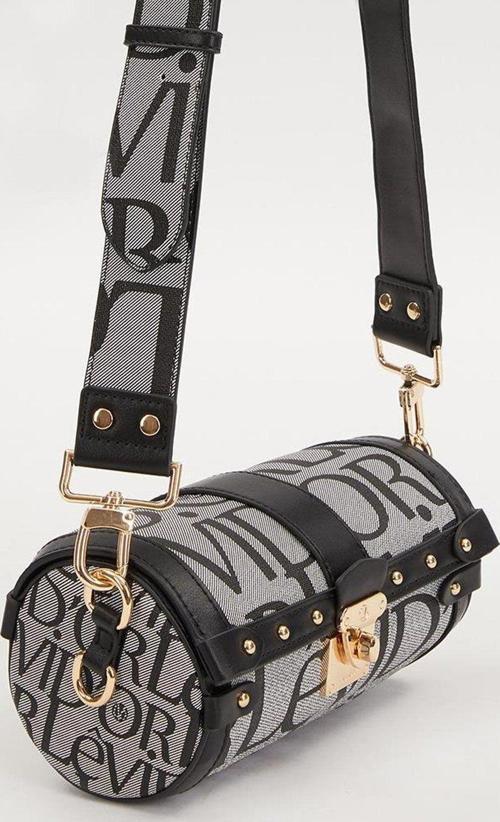 930278 Silindir Şekilli Kadın Omuz Çantası Siyah