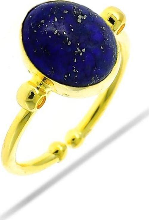 Lapis Lazuli Altın Yaldızlı Gümüş Elişi Yüzük 3076