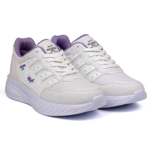 Kadın Beyaz Lila Fileli Günlük Rahat Sneaker Spor Ayakkabı