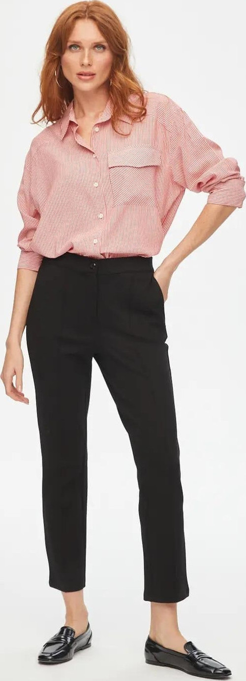 Önü Dikişli Slim Fit Örme Kadın Pantolon 00089