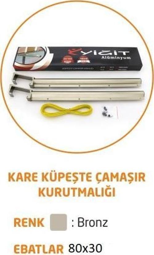 Kare Küpeşte Alüminyum Balkon Çamaşır Kurutmalık 80x30 mm