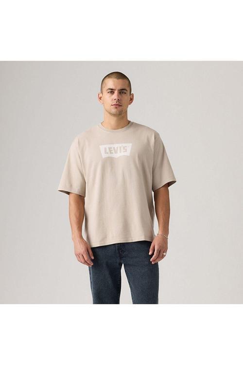 Erkek Loose Fit Bisiklet Yaka Bej T-Shirt - 001TR-0002