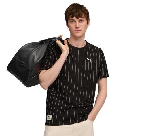 688220-01 Puma Class Striped Tee Erkek T-Shirt Siyah