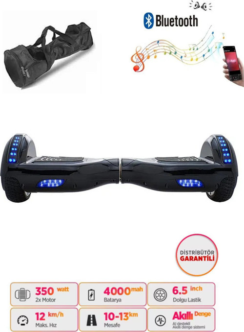 Elektrikli Kaykay Hoverboard 6.5 Inch Full Ledli Çanta Hediyeli