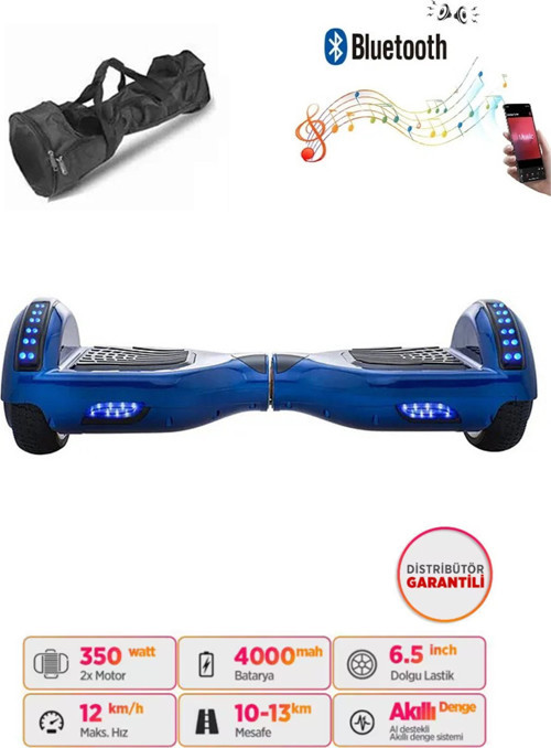 Elektrikli Kaykay Hoverboard 6.5 Inch Full Ledli Çanta Hediyeli