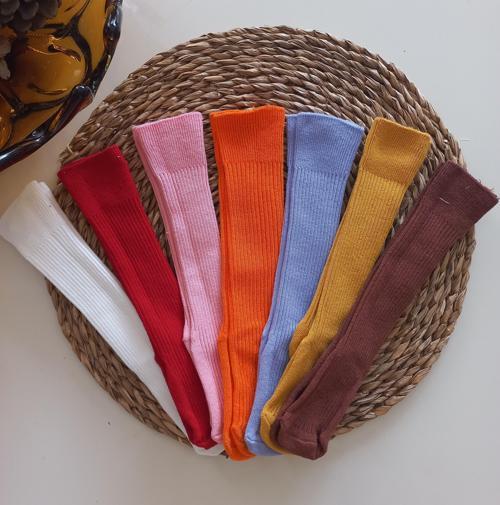 Kız Bebek 7li Düz Dizaltı Çorap Set