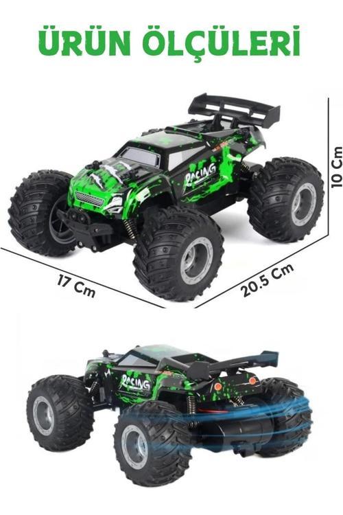 Uzaktan Kumandalı Şarjlı Led Işıklı Drift Atan 20 Km Hız Yapan Yüksek Hızlı Off Road Oyuncak Araba Yeşil