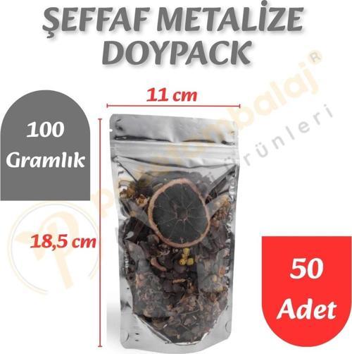 Şeffaf Metalize Doypack 11x18,5x7 cm (50 Adet)