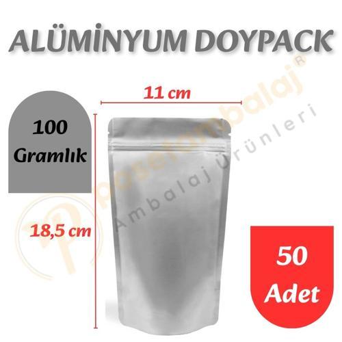 Alüminyum Kilitli Doypack 11x18,5x7 cm (50 Adet)