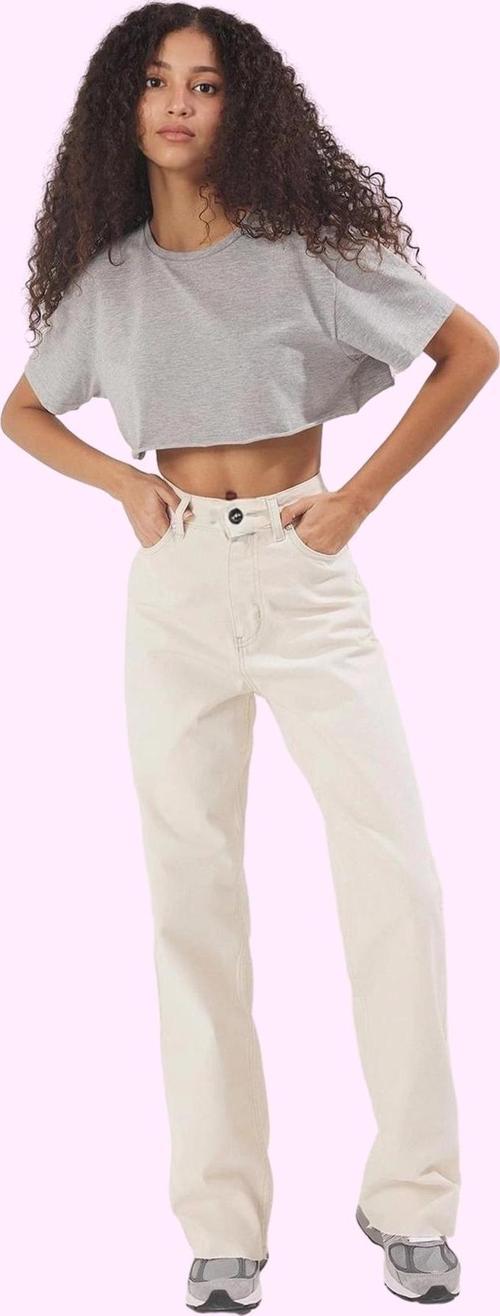 Kadın Yüksek Bel Geniş Paça Jean Pantolon Pamuk Günlük Kombinler Yaz Aylarının Vazgeçilmezi