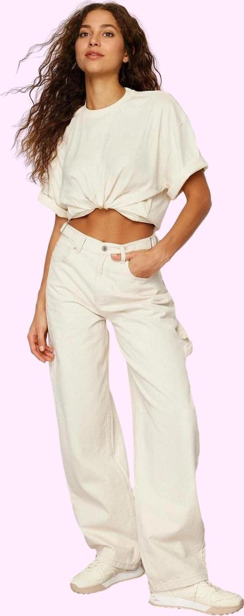 Kadın Yüksek Bel Baggy Jean Pantolon Pamuk Günlük Kombinler Hafta Sonu Yaz Aylarının Vazgeçilmezi
