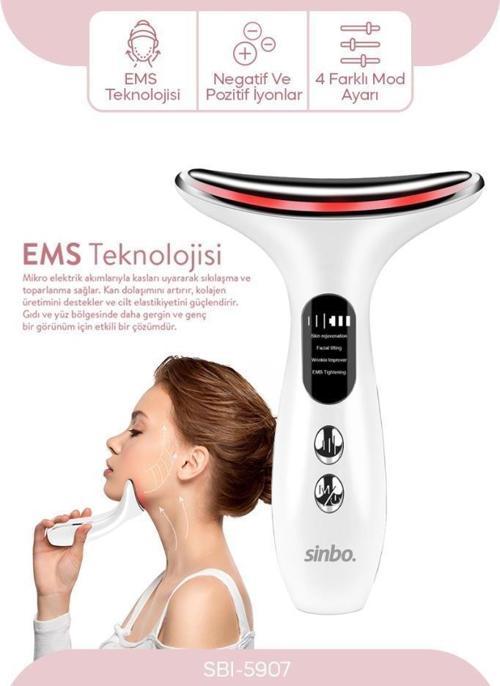 Sbı-5907 Yüz ve Boyun Masaj Cihazı Kolajen Destekli Cilt Bakımı