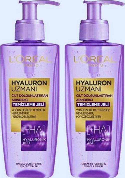 L'oreal Hyaluron Uzmanı Cilt Dolgunlaştıran Arındırıcı Yüz Temizleme Jeli Hyaluronik 2 Adet