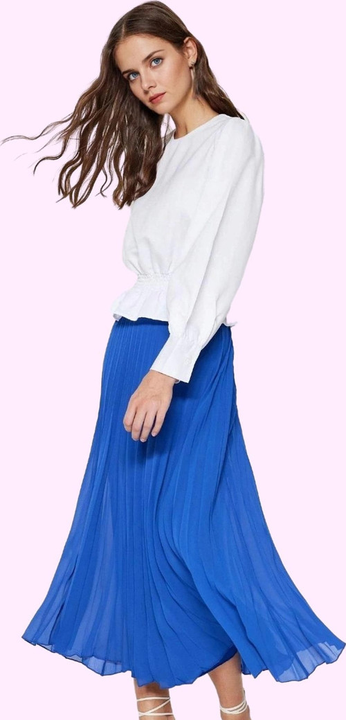Kadın Maxi Kloş Pileli Etek Polyester Günlük Şıklık Özel Günler Yaz Aylarının Vazgeçilmezi
