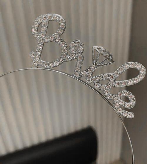 Büro Ev Ofis Etkinlik Gösteri Kostümü için Silver Taşlı El Yazı Bride Gelin Tacı