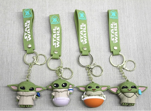 Büro Ev Ofis Hediyesi için Baby Yoda Silikon Anahtarlık